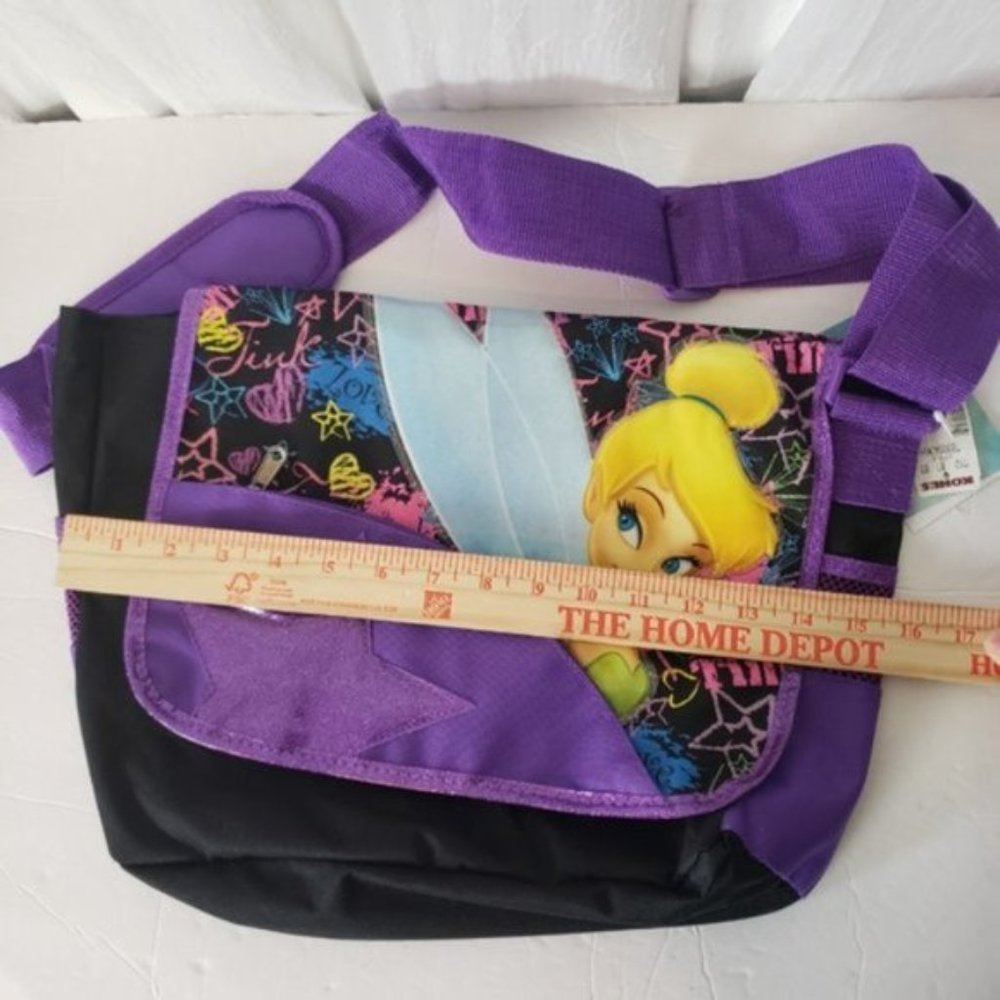 Black & Purple Crossbody Shoulder Bag Mail Pouch Tinker Bell Bag NWT - Picture 5 of 6